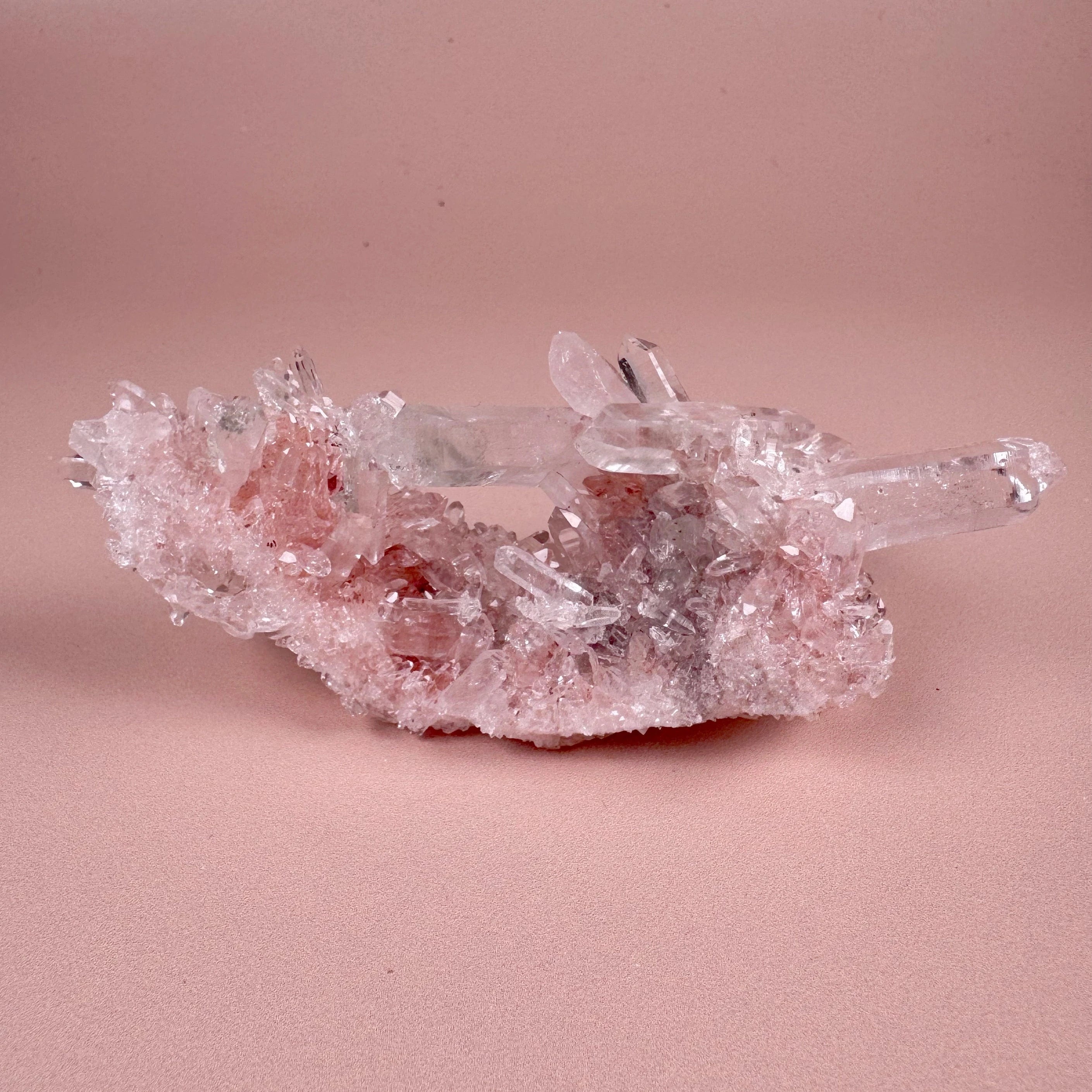 Esté Crystals crystal Double Sided Pink Himalayan Quartz with Chlorite Inclusions