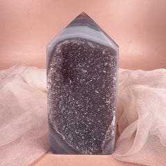 Esté Crystals crystal Druzy Banded Agate Tower