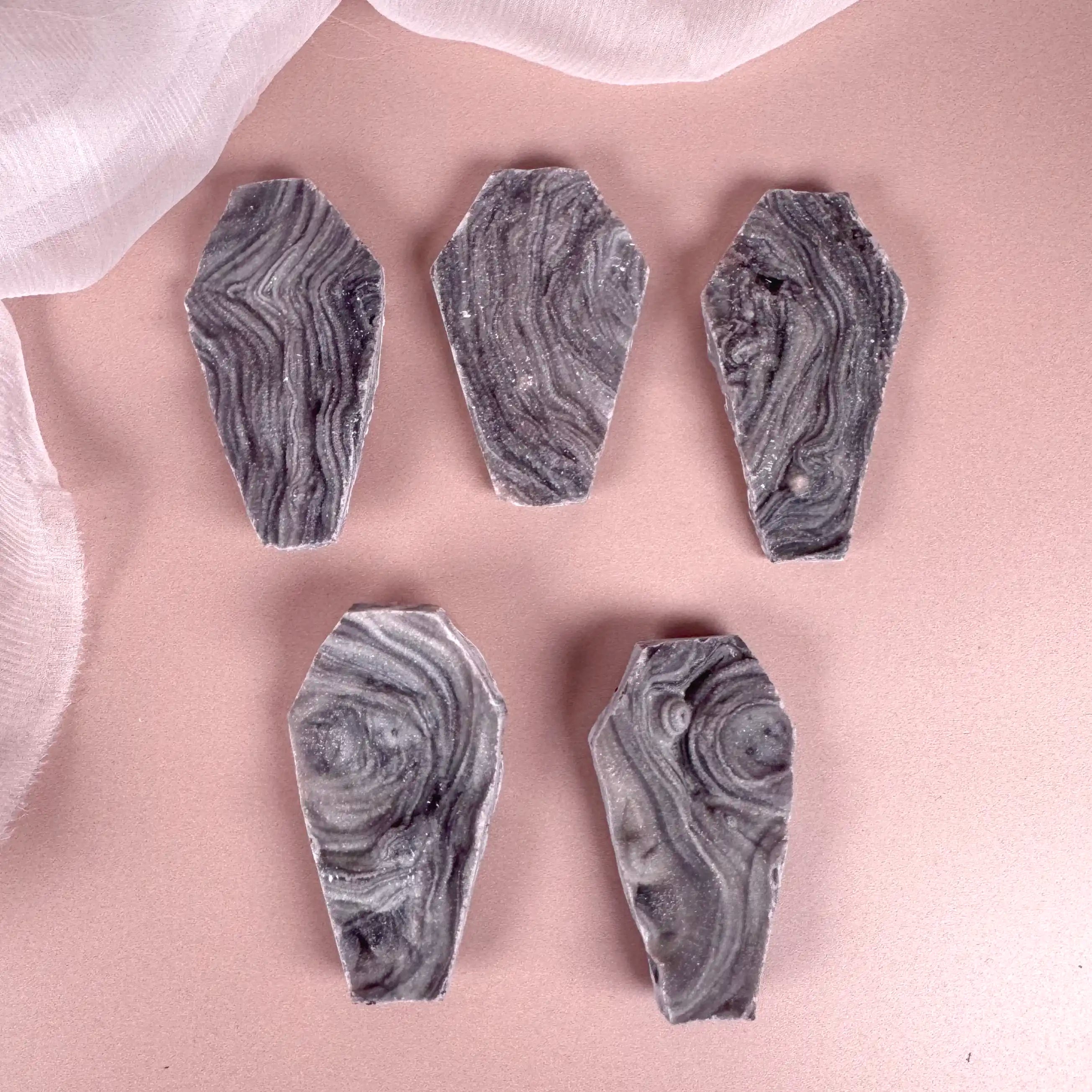 Esté Crystals crystal Druzy Chalcedony Coffin