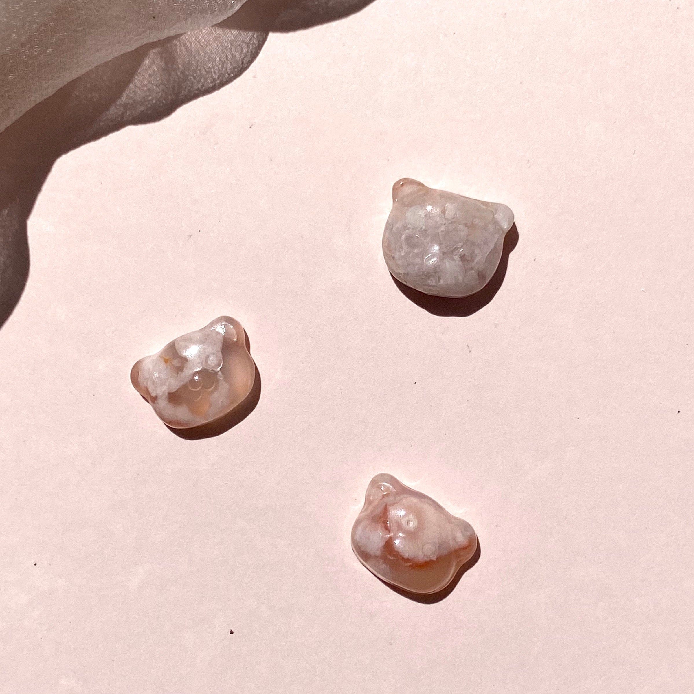 Esté Crystals crystal Flower Agate Mini Crystal Bear Faces