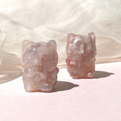 Esté Crystals crystal Flower Agate Mini Crystal Cats with Bowties