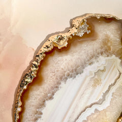 Esté Crystals crystal Gold Honey Large Agate Slab with Gold Electroplating