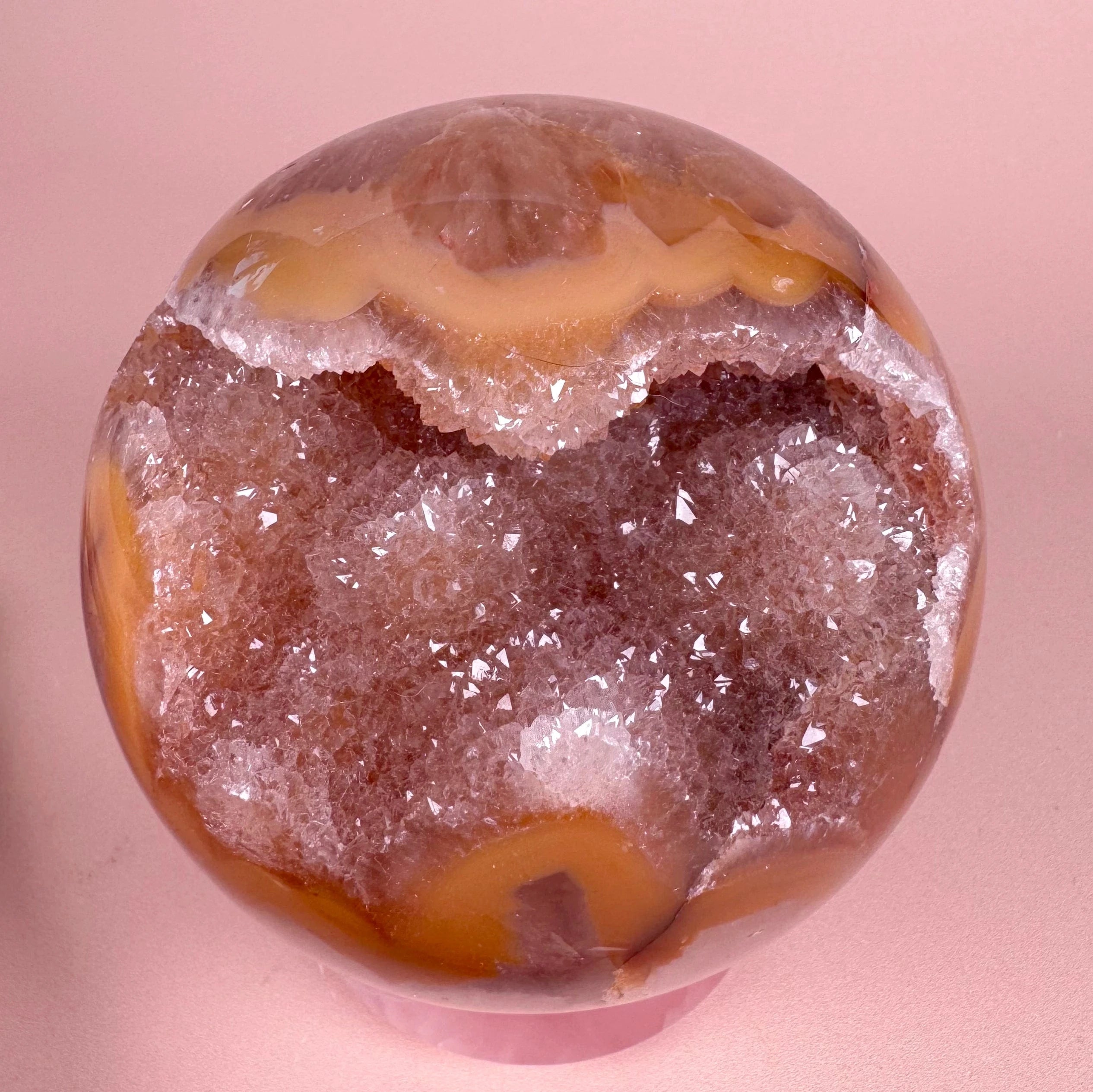 Esté Crystals crystal Golden Sun Druzy Agate Sphere