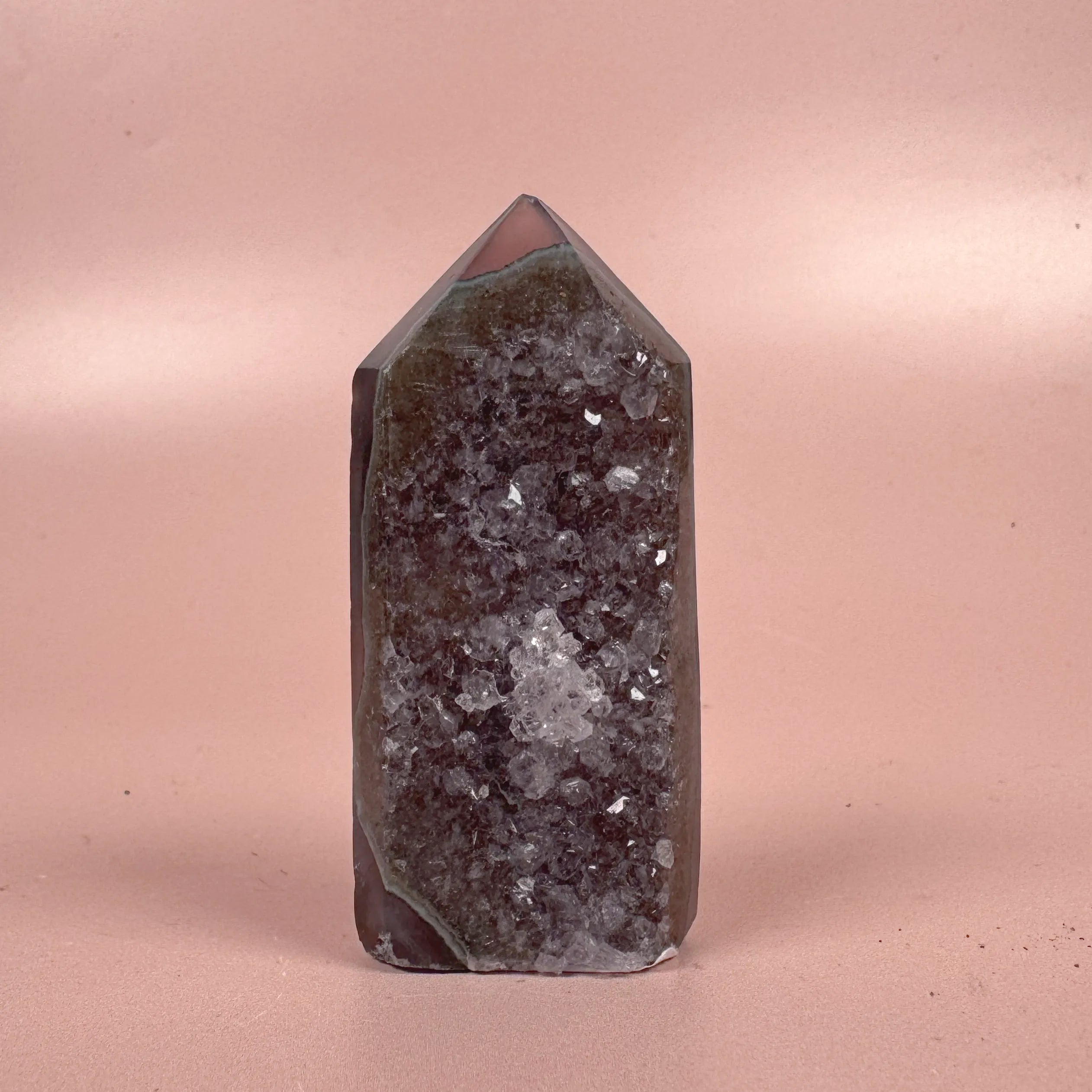 Esté Crystals crystal Green Banded Agate Tower
