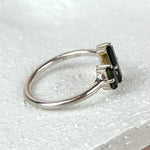 Esté Crystals crystal Green Tourmaline Sterling Silver Duo Ring Size 8, 10