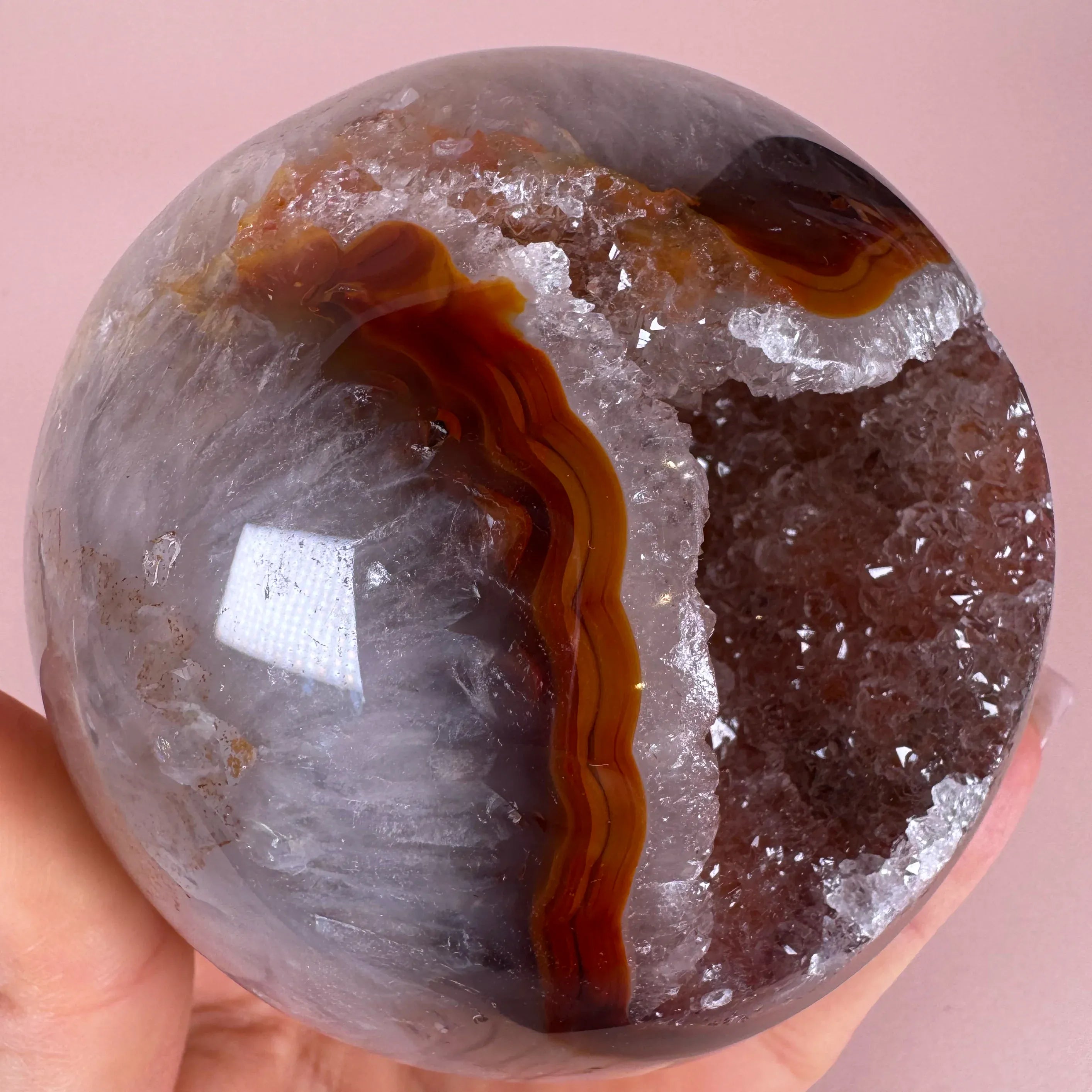 Esté Crystals crystal Heart Shaped Red Agate Sphere