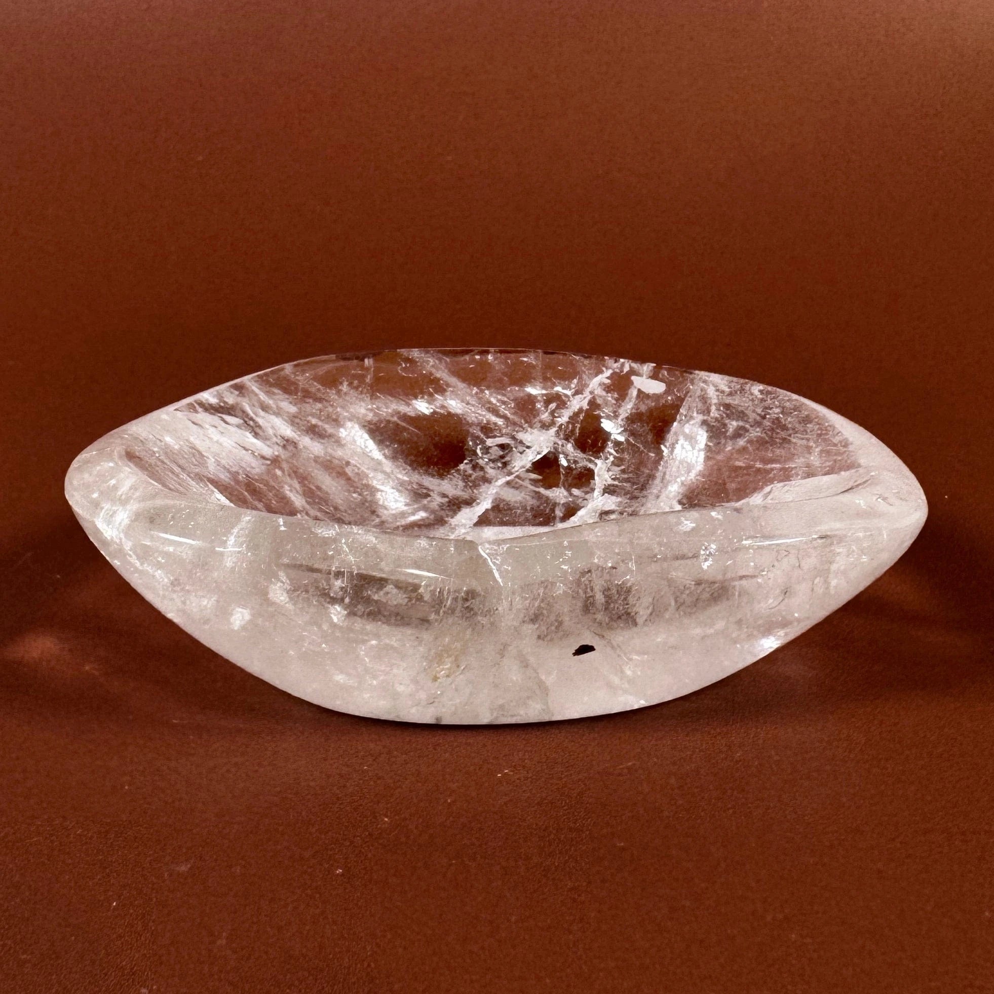 Esté Crystals crystal High Quality Clear Quartz Bowl with Rainbow