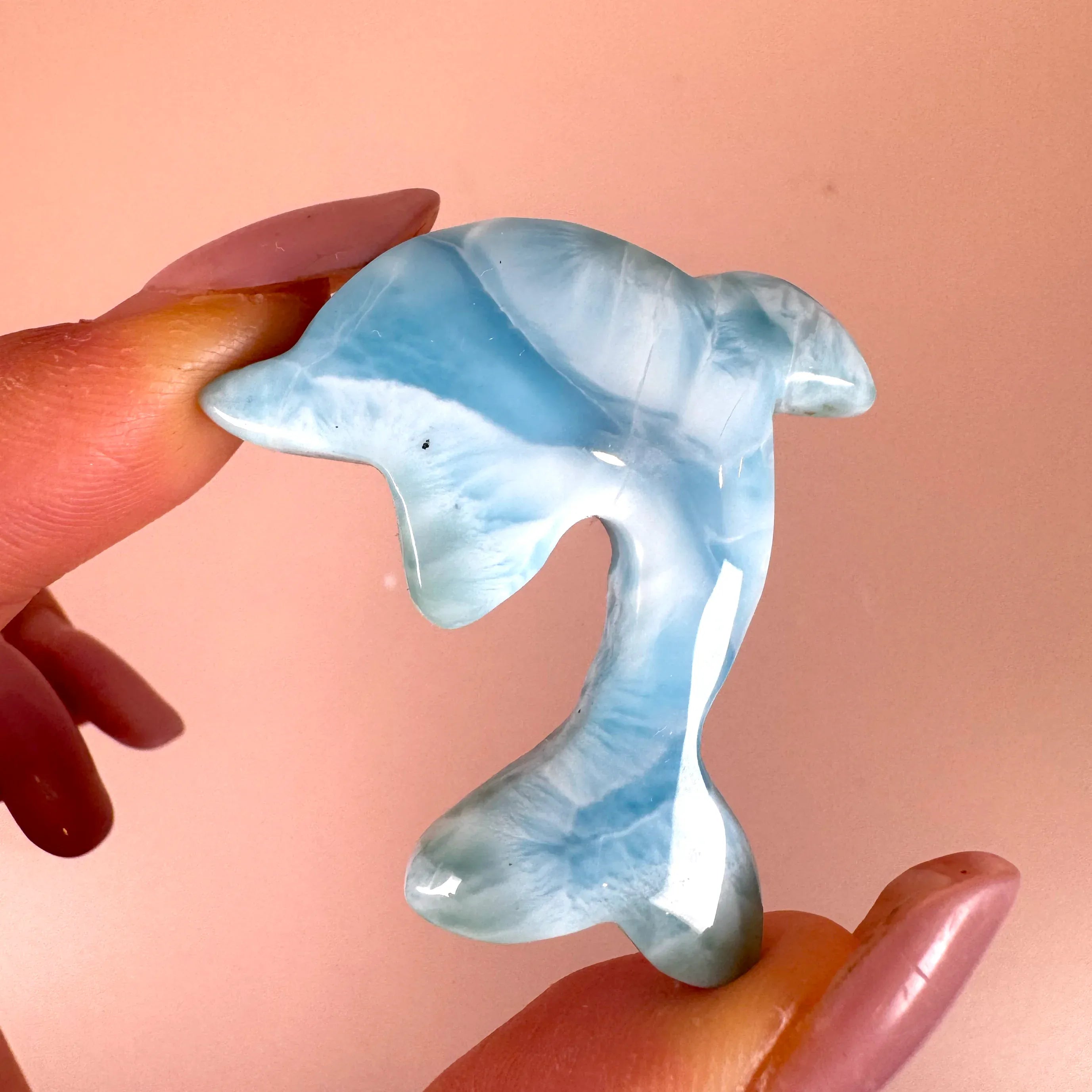 Esté Crystals crystal High Quality Larimar Dolphin