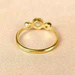 Esté Crystals crystal, jewelry Clear Quartz Gold Trinity Ring Size 8