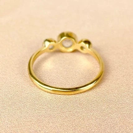 Esté Crystals crystal, jewelry Clear Quartz Gold Trinity Ring Size 8