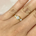 Esté Crystals crystal, jewelry Clear Quartz Gold Trinity Ring Size 8