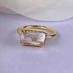 Esté Crystals crystal, jewelry Kunzite Gold Ring Size 7, 8