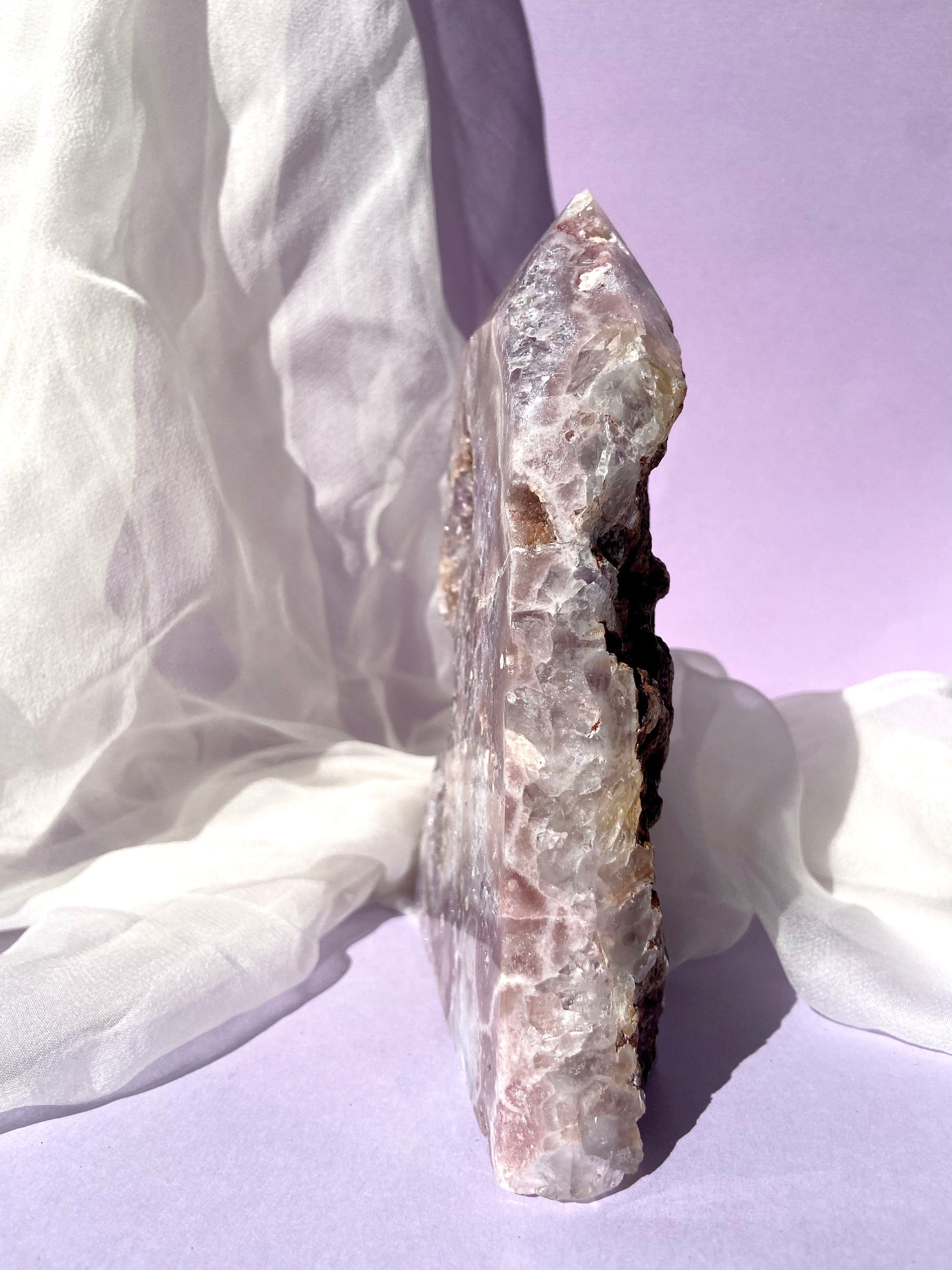 Esté Crystals crystal Large Pink Amethyst Tower