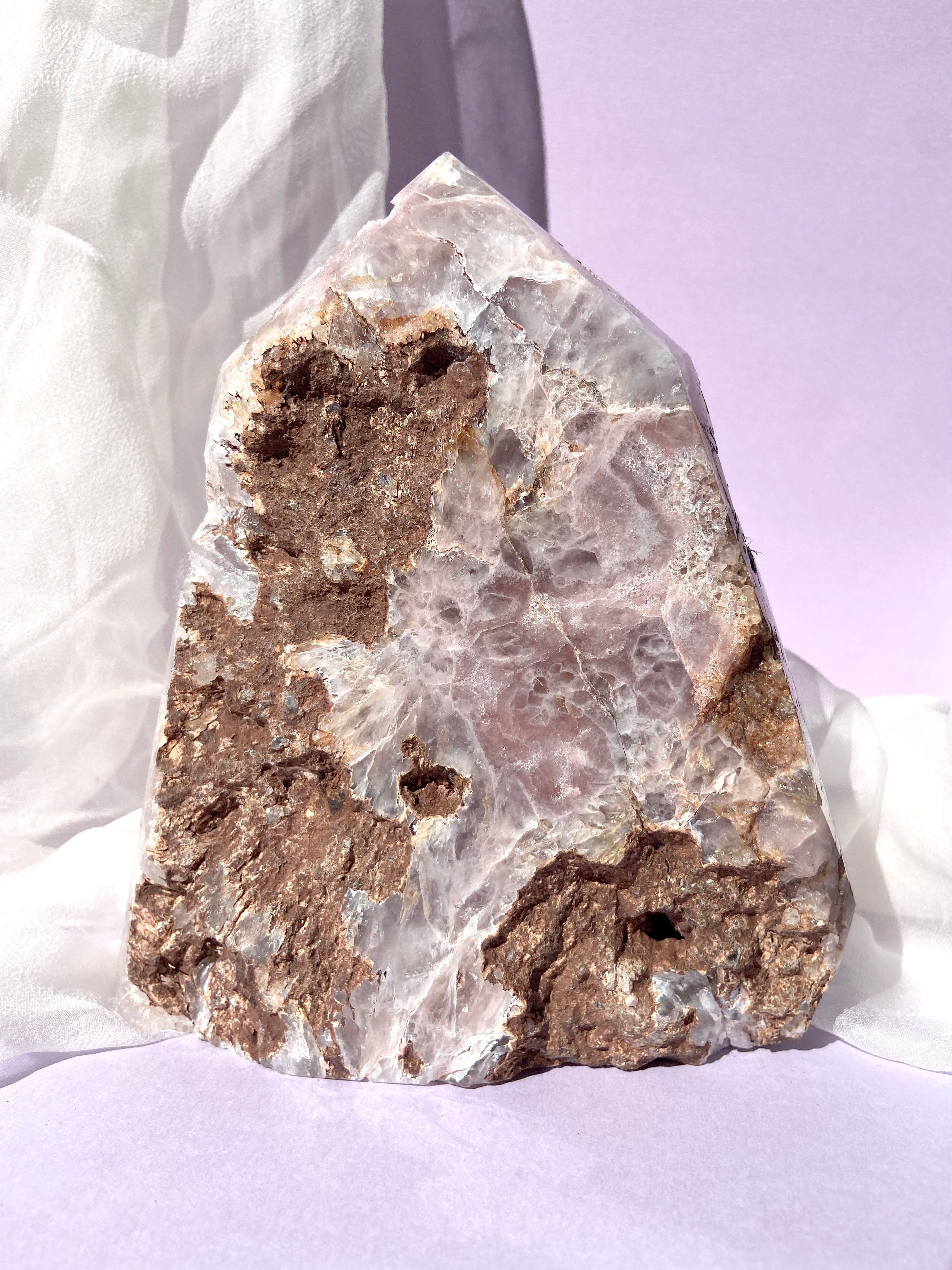Esté Crystals crystal Large Pink Amethyst Tower