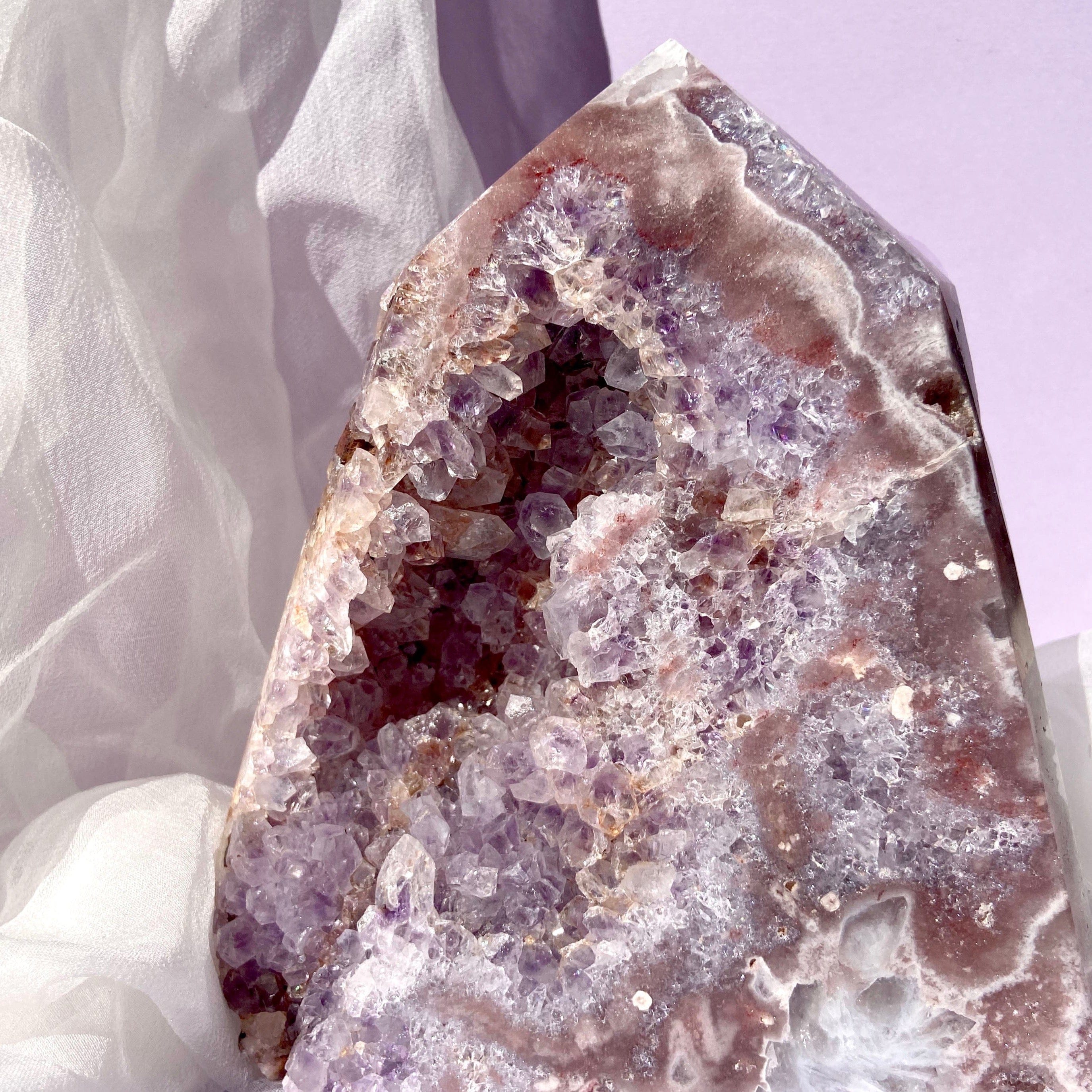 Esté Crystals crystal Large Pink Amethyst Tower