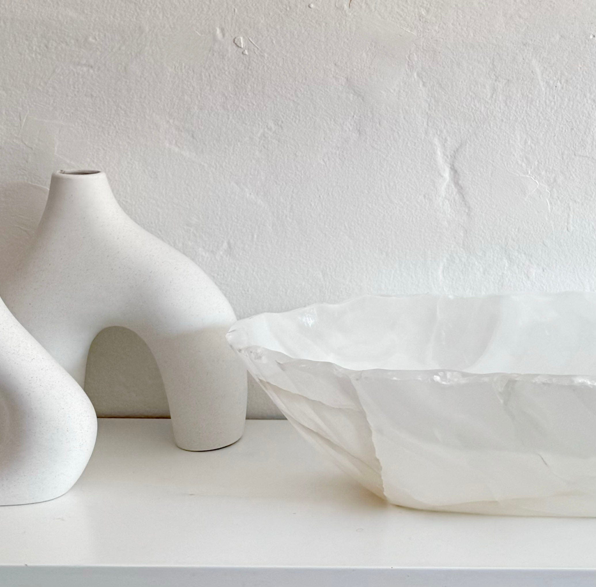 Esté Crystals crystal Large Statement White Onyx Boat Bowl