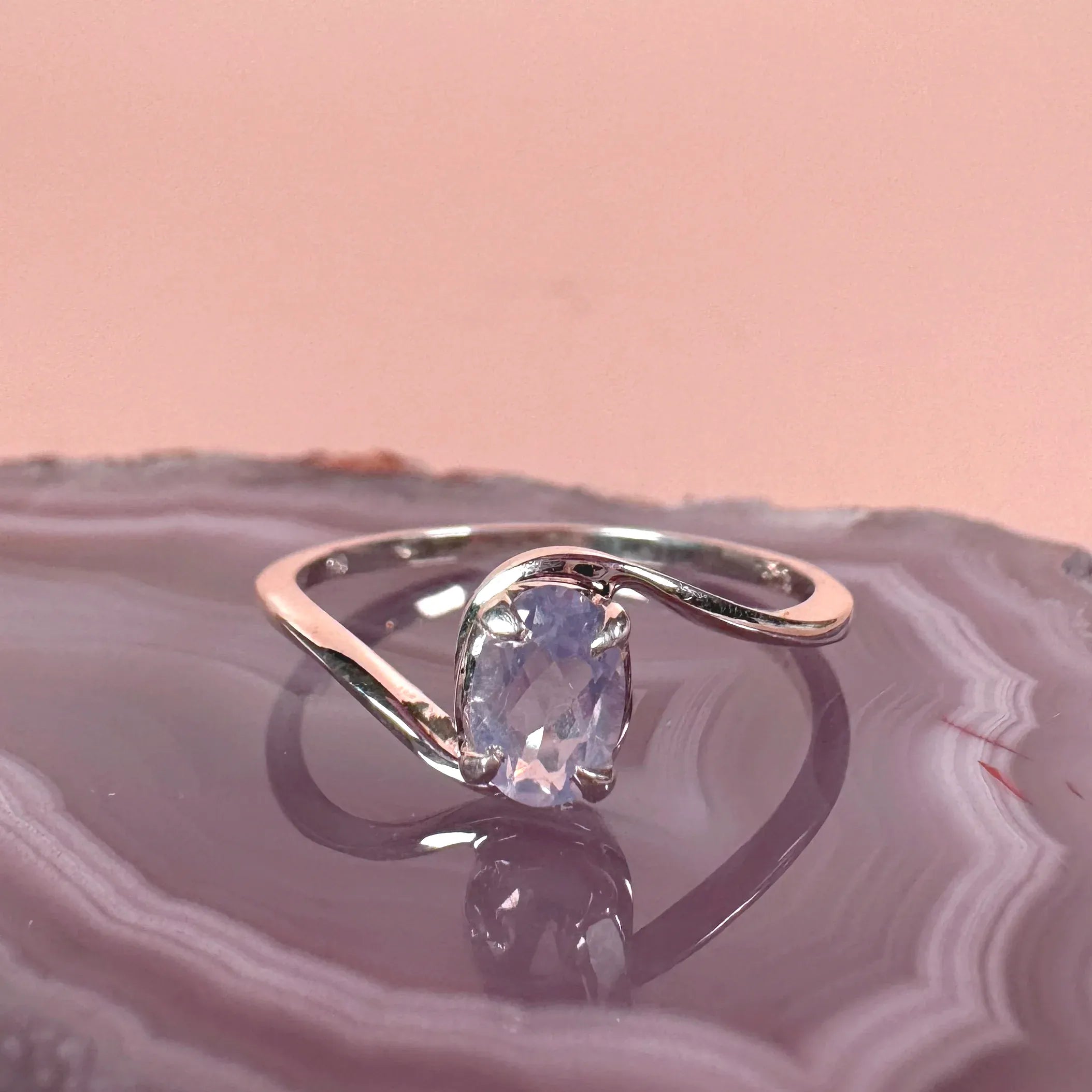 Esté Crystals crystal Lavender Moon Quartz Ring