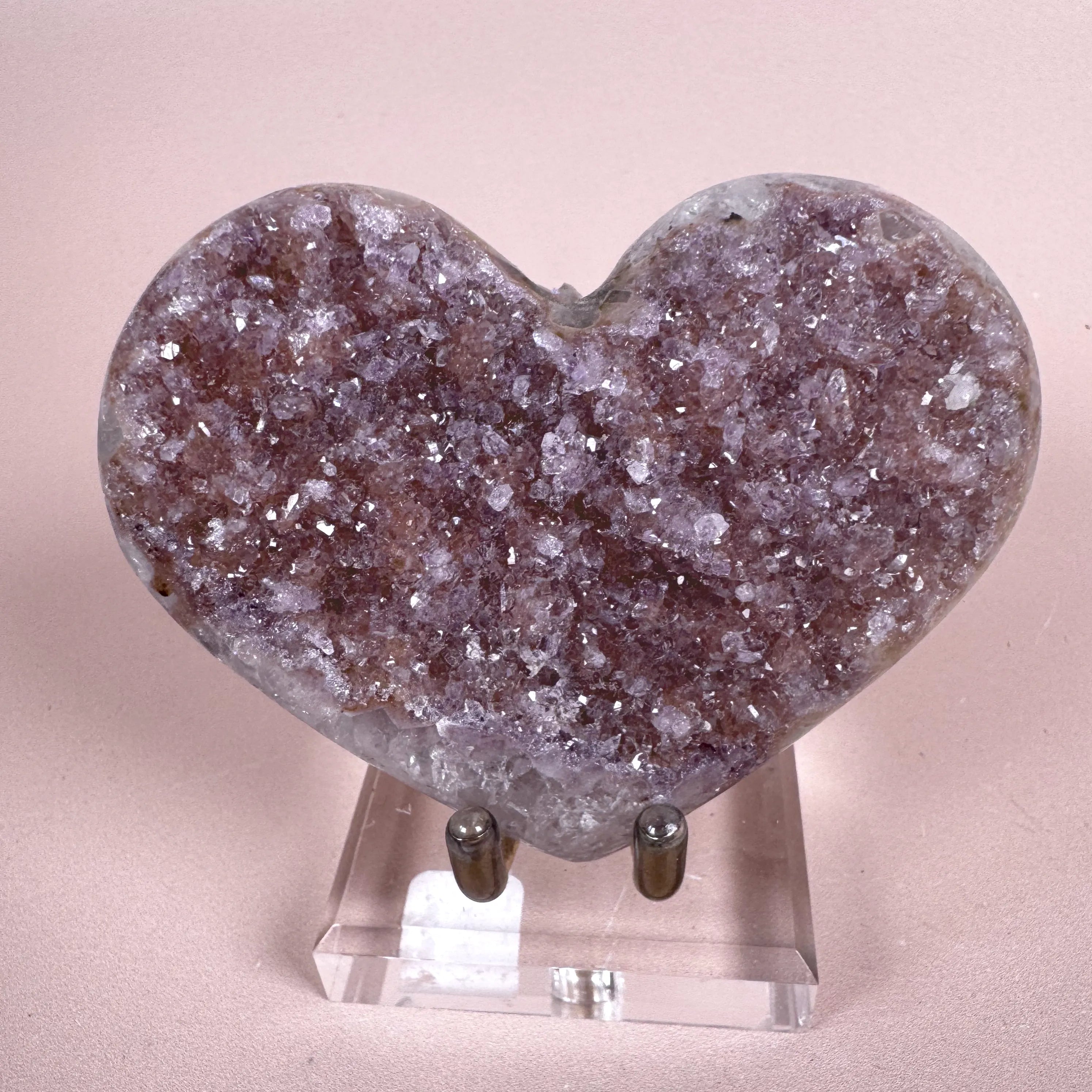 Esté Crystals crystal Lavender Rainbow Amethyst Heart with Calcite