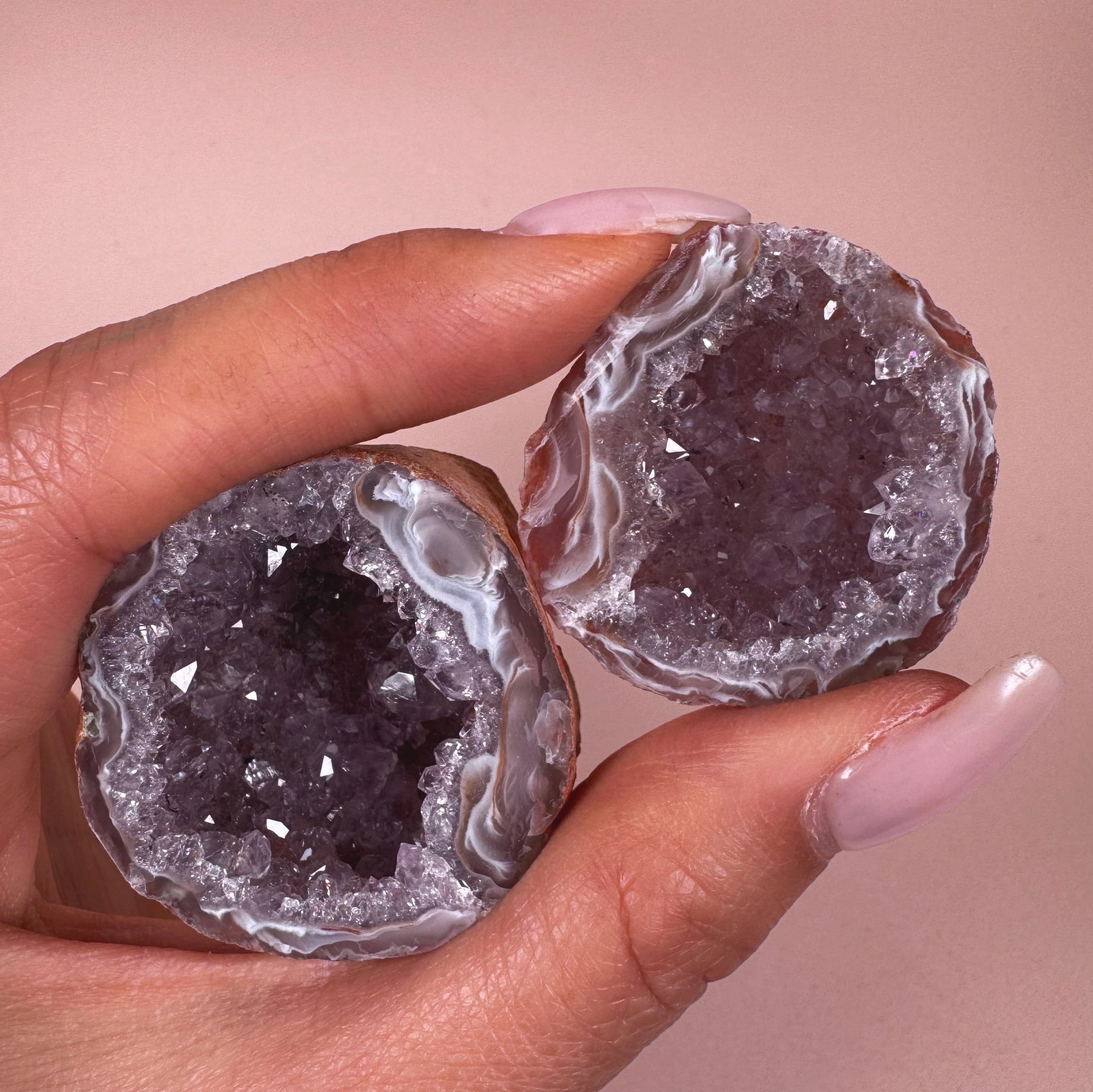 Esté Crystals crystal Lilac Agate Geode Pair