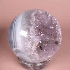 Esté Crystals crystal Lilac Sugar Agate Sphere with Banding