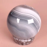 Esté Crystals crystal Lilac Sugar Agate Sphere with Banding