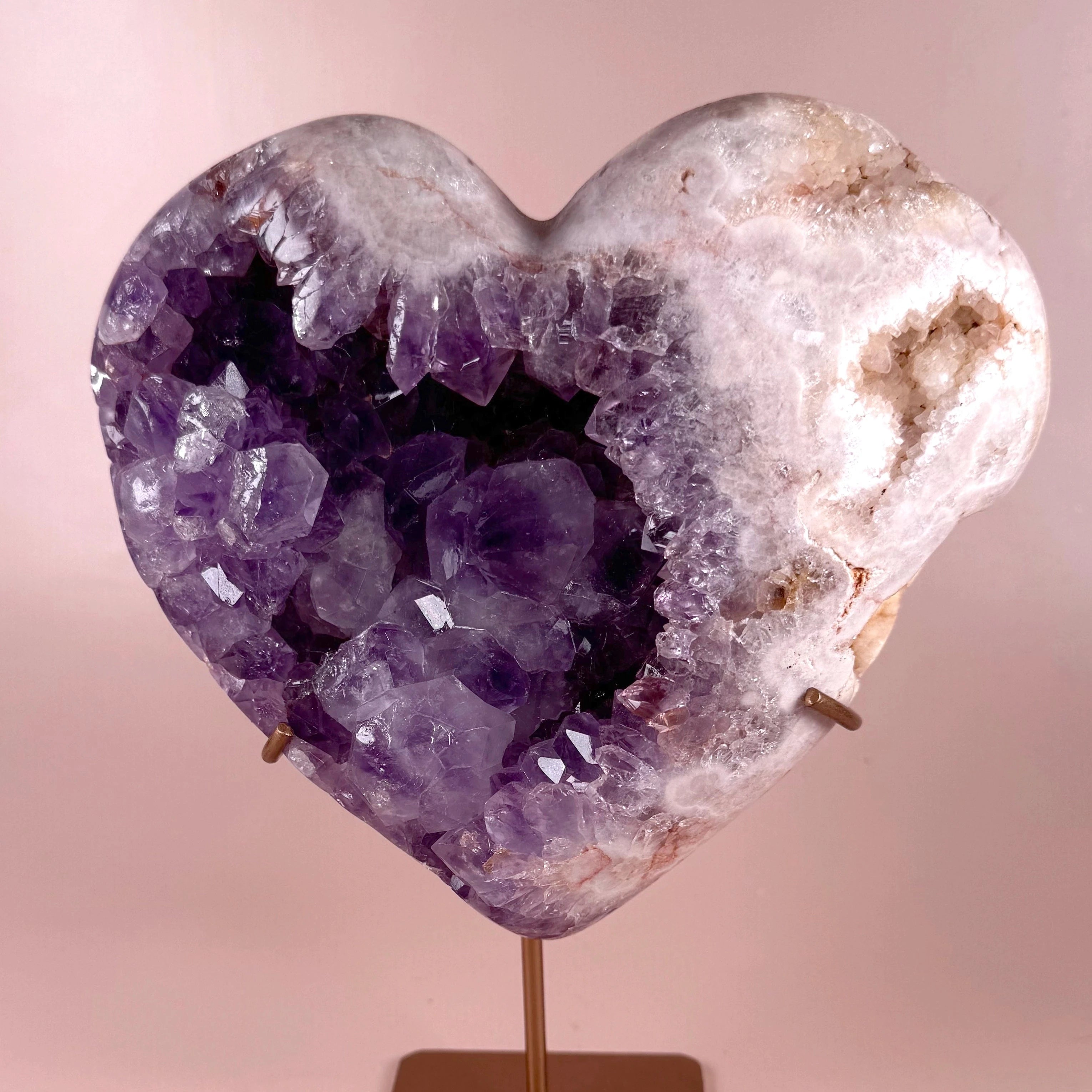 Esté Crystals crystal Lulu Chunky Tooth Pink Amethyst Heart
