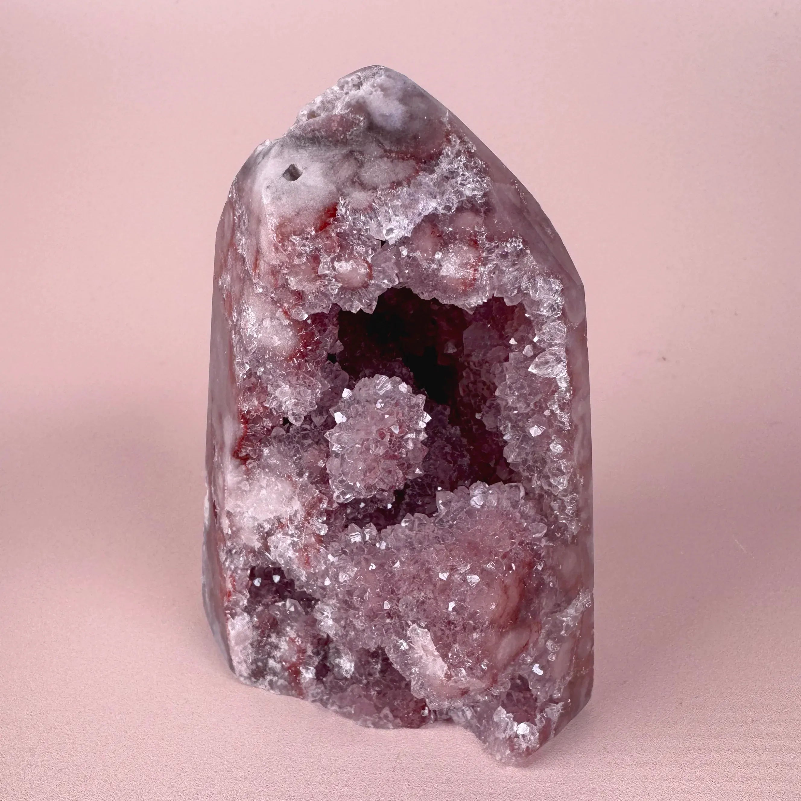 Esté Crystals crystal Marina Blue and Red Rosette Pink Amethyst Tower