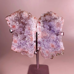 Esté Crystals crystal Melody Pink Amethyst Wings with Stand