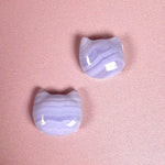 Esté Crystals crystal Mini Blue Lace Agate Cat Head