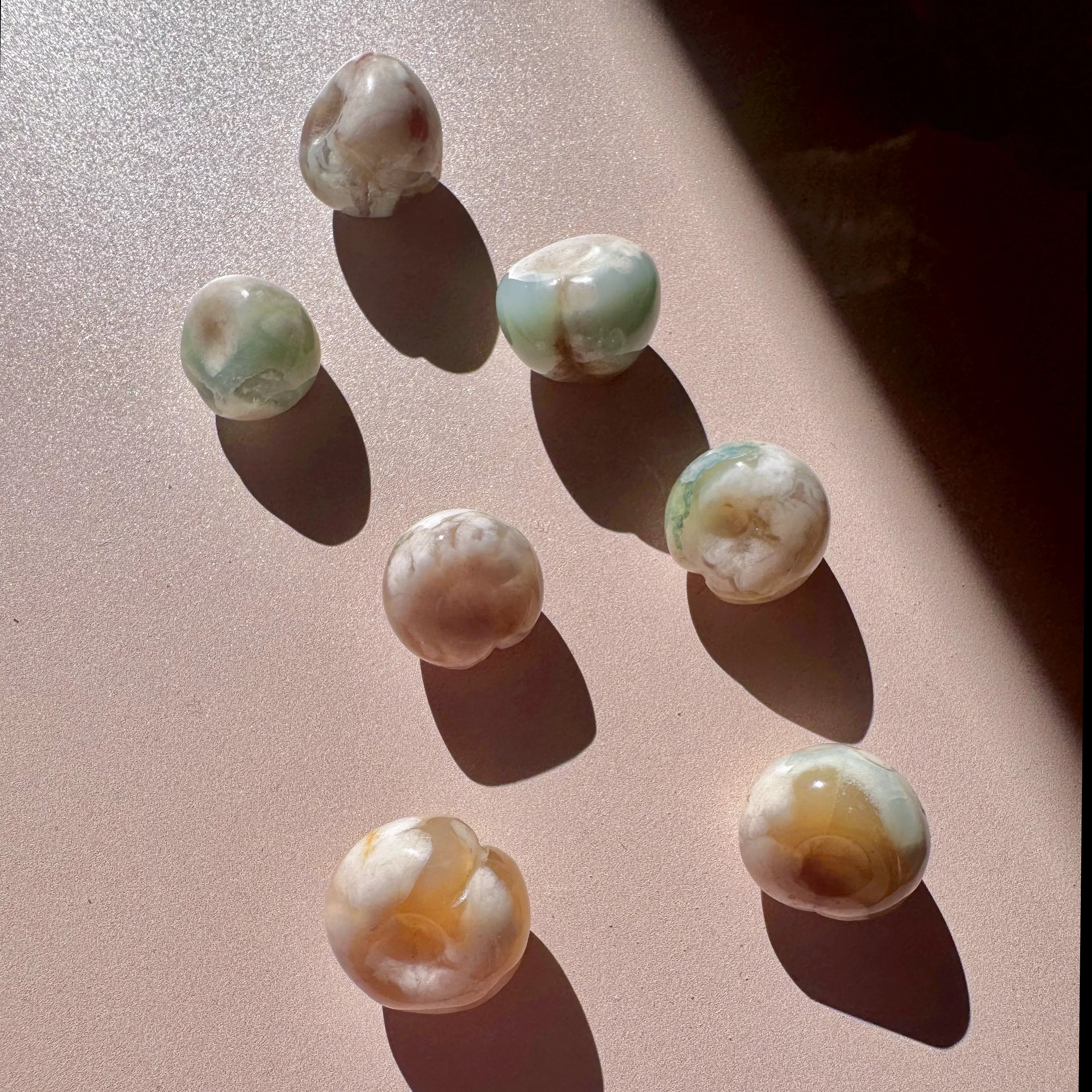 Esté Crystals crystal Mini Green Flower Agate Apricots