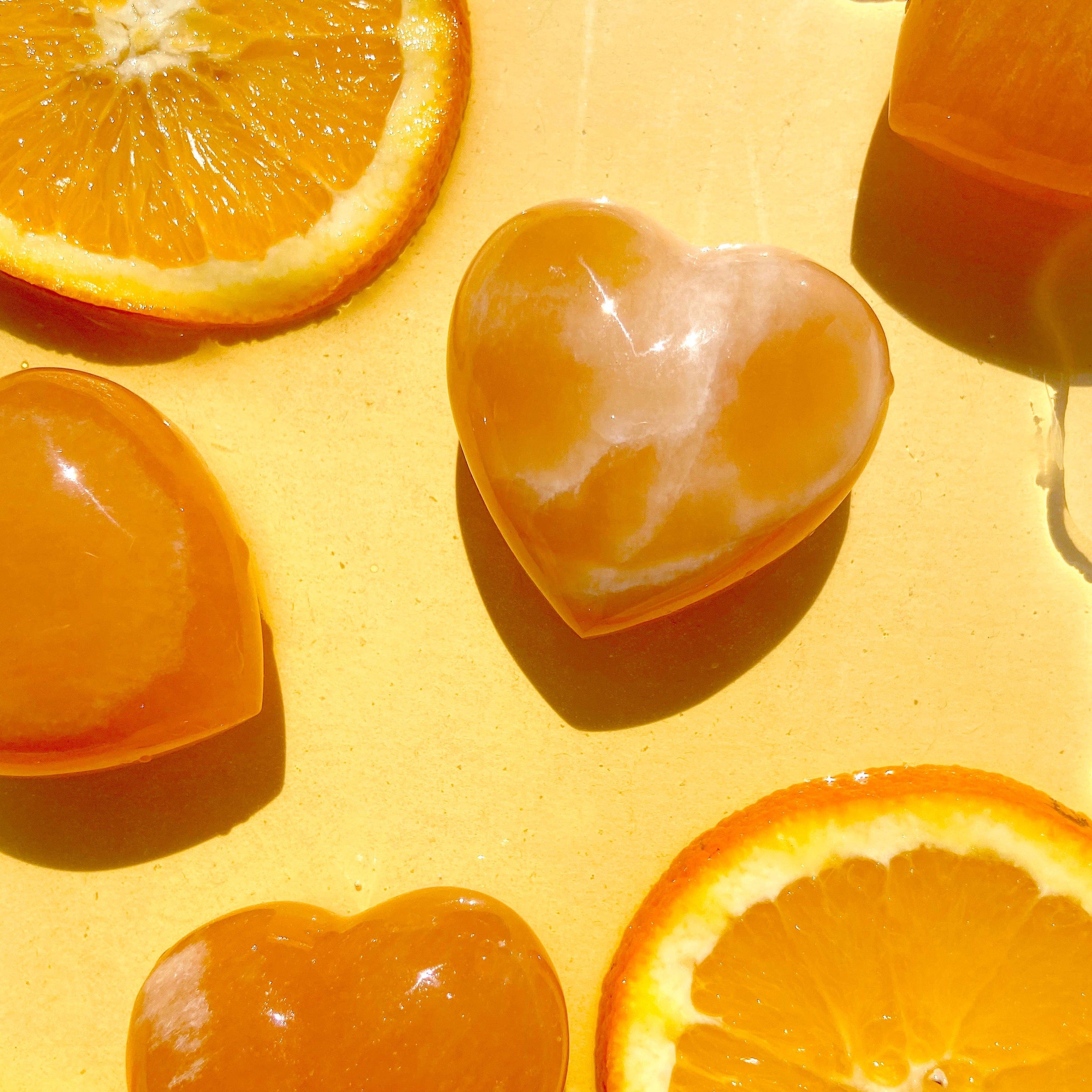 Esté Crystals crystal Orange Calcite Hearts