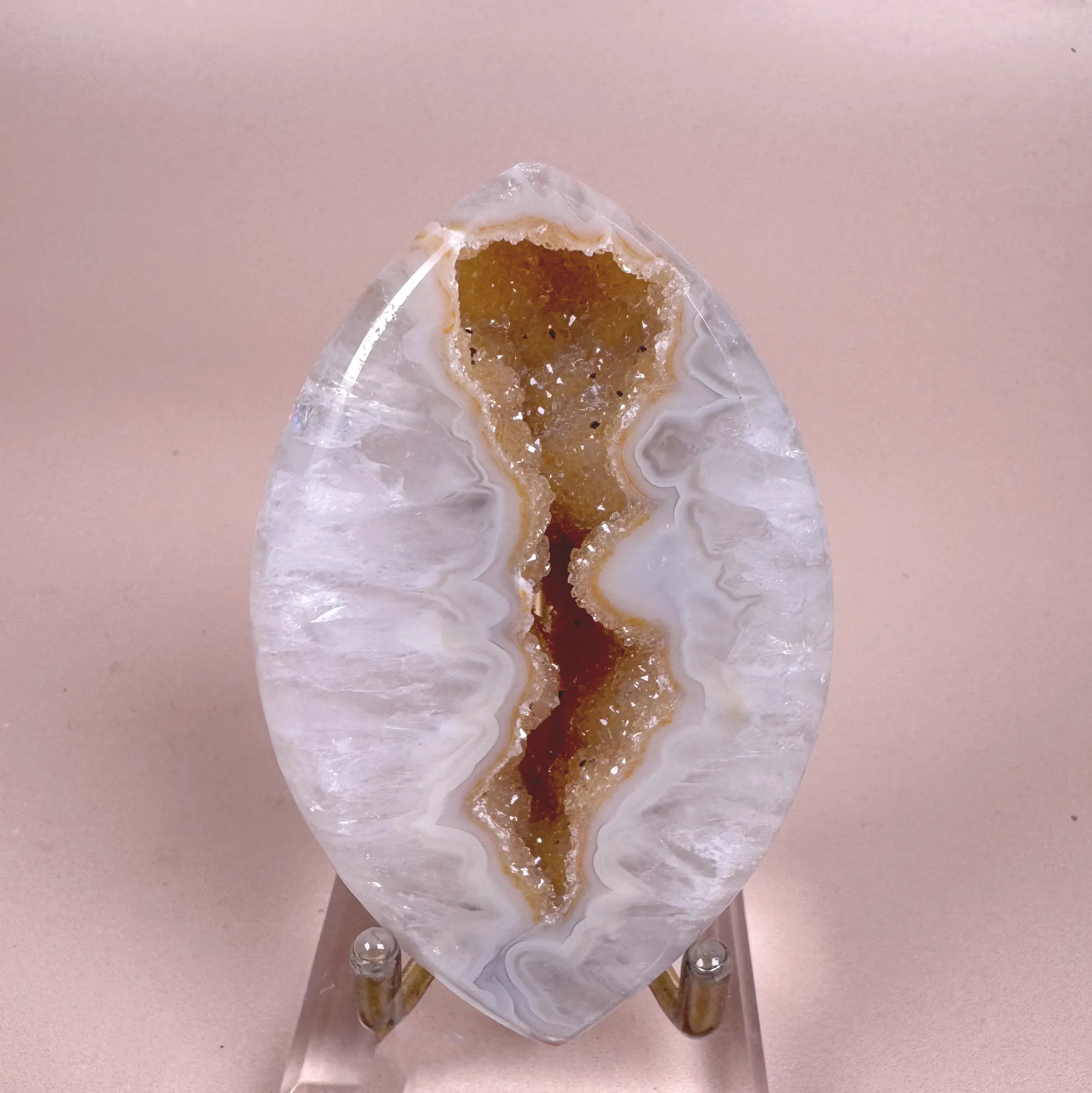 Esté Crystals crystal Orange Druzy Agate Evil Eye