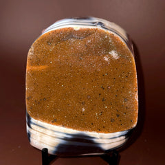 Esté Crystals crystal Orca Agate Freeform with Orange Sugar Druzy