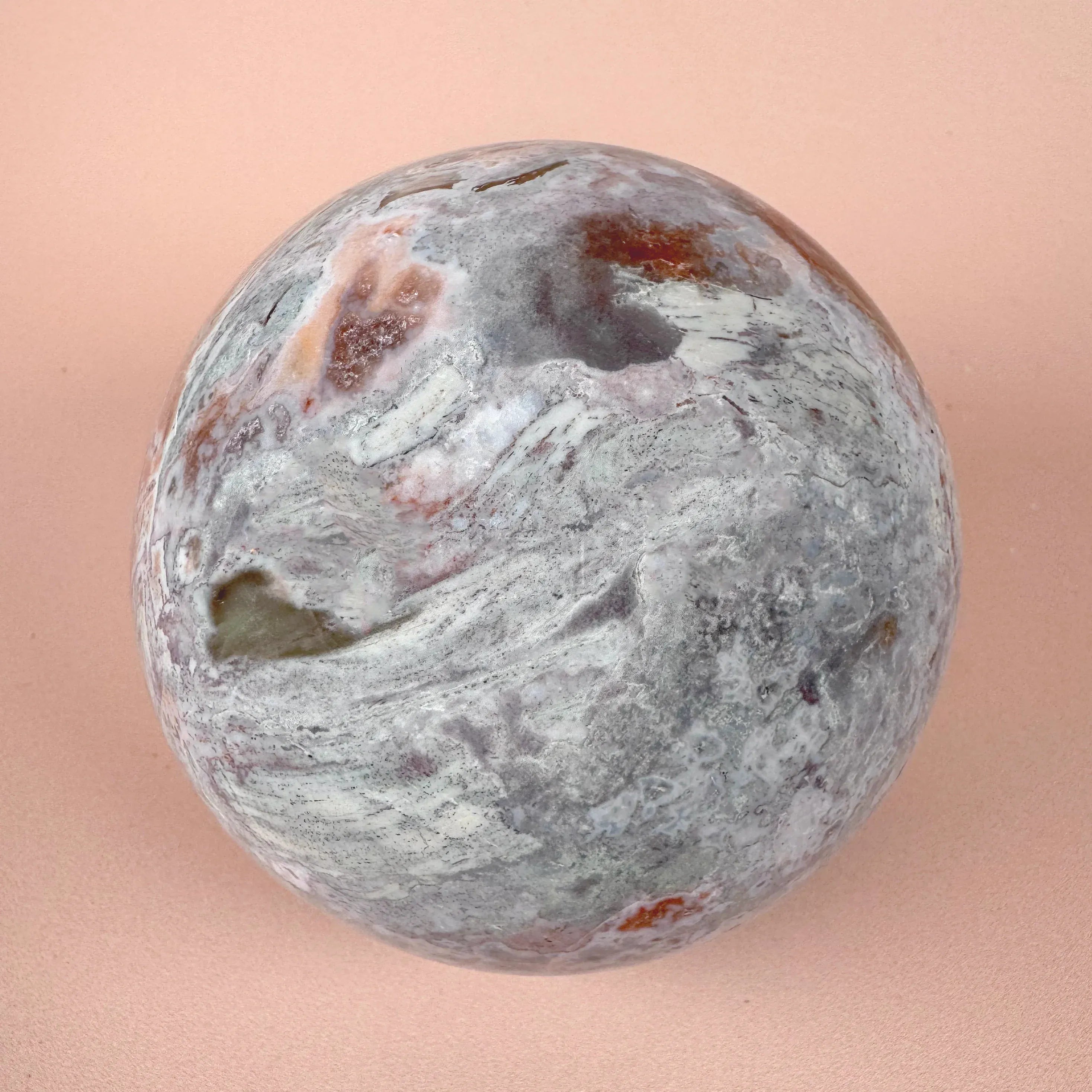 Esté Crystals crystal Pastel Lavender Green Petrified Wood Sphere