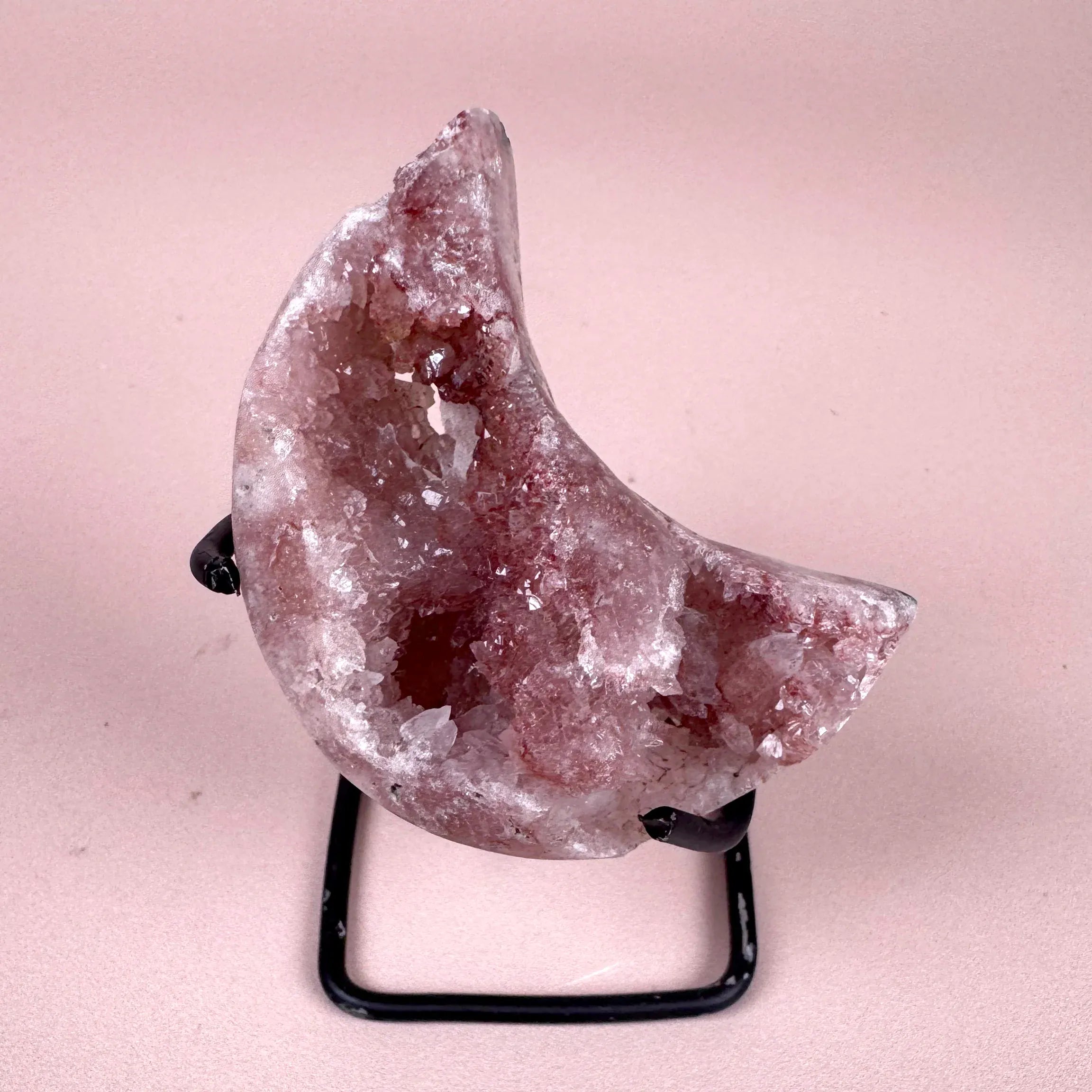 Esté Crystals crystal Paulette Pink Amethyst Moon with Stand