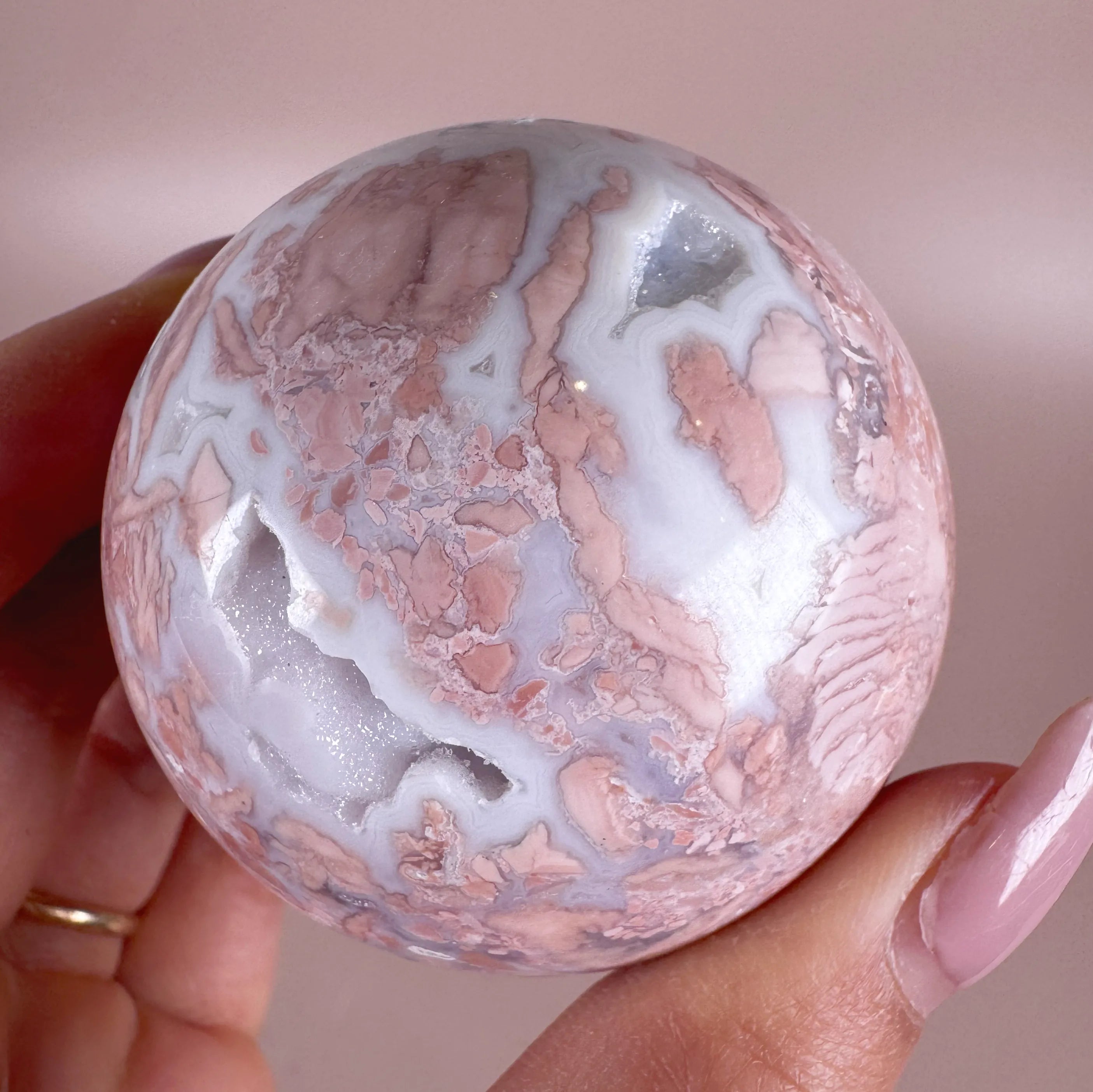 Esté Crystals crystal Pink Agate Sphere