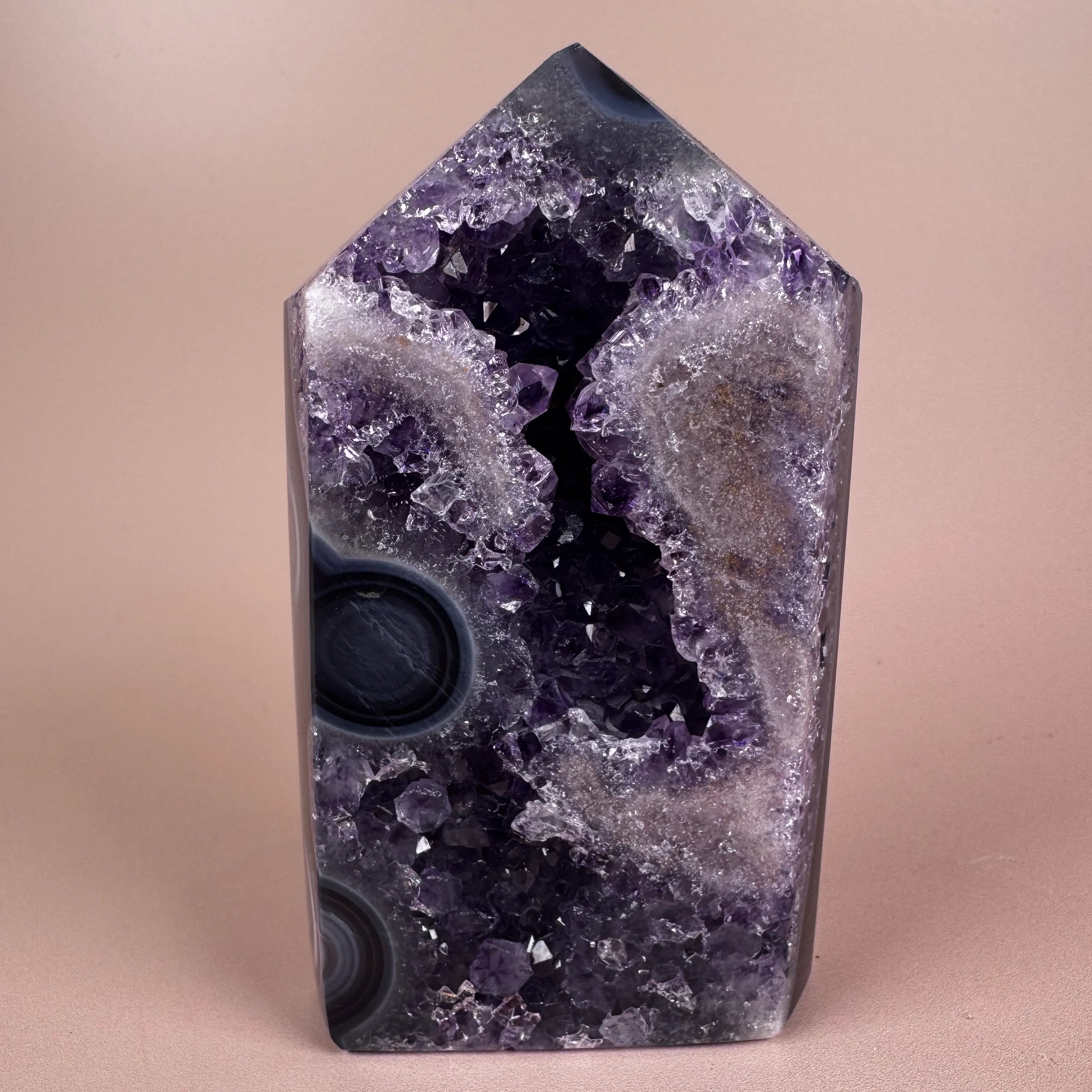 Esté Crystals crystal Pink Amethyst Agate Tower