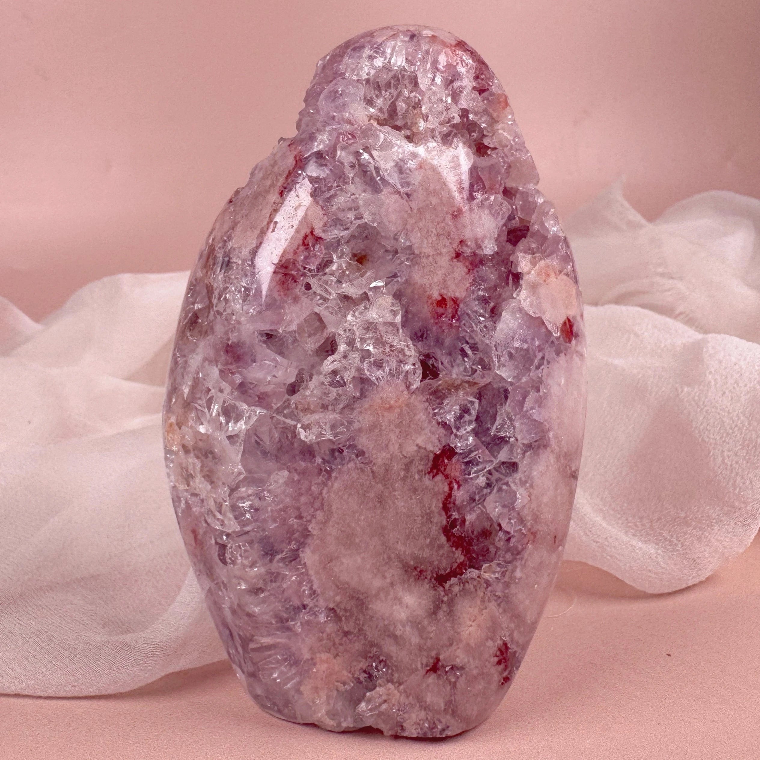 Esté Crystals crystal Pink Amethyst Flower Agate Freeform