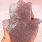 Esté Crystals crystal Pink Amethyst Hamsa