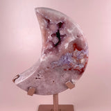 Esté Crystals crystal Pink Amethyst Moon on a Spinning Stand