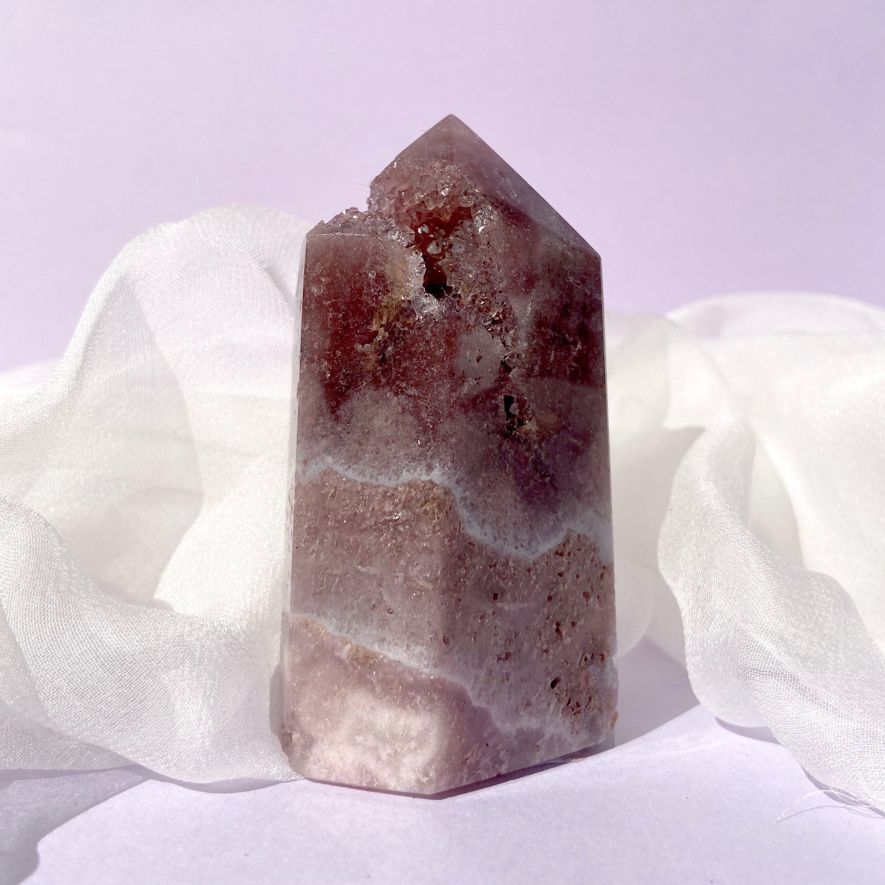 Esté Crystals crystal Pink Amethyst Tower
