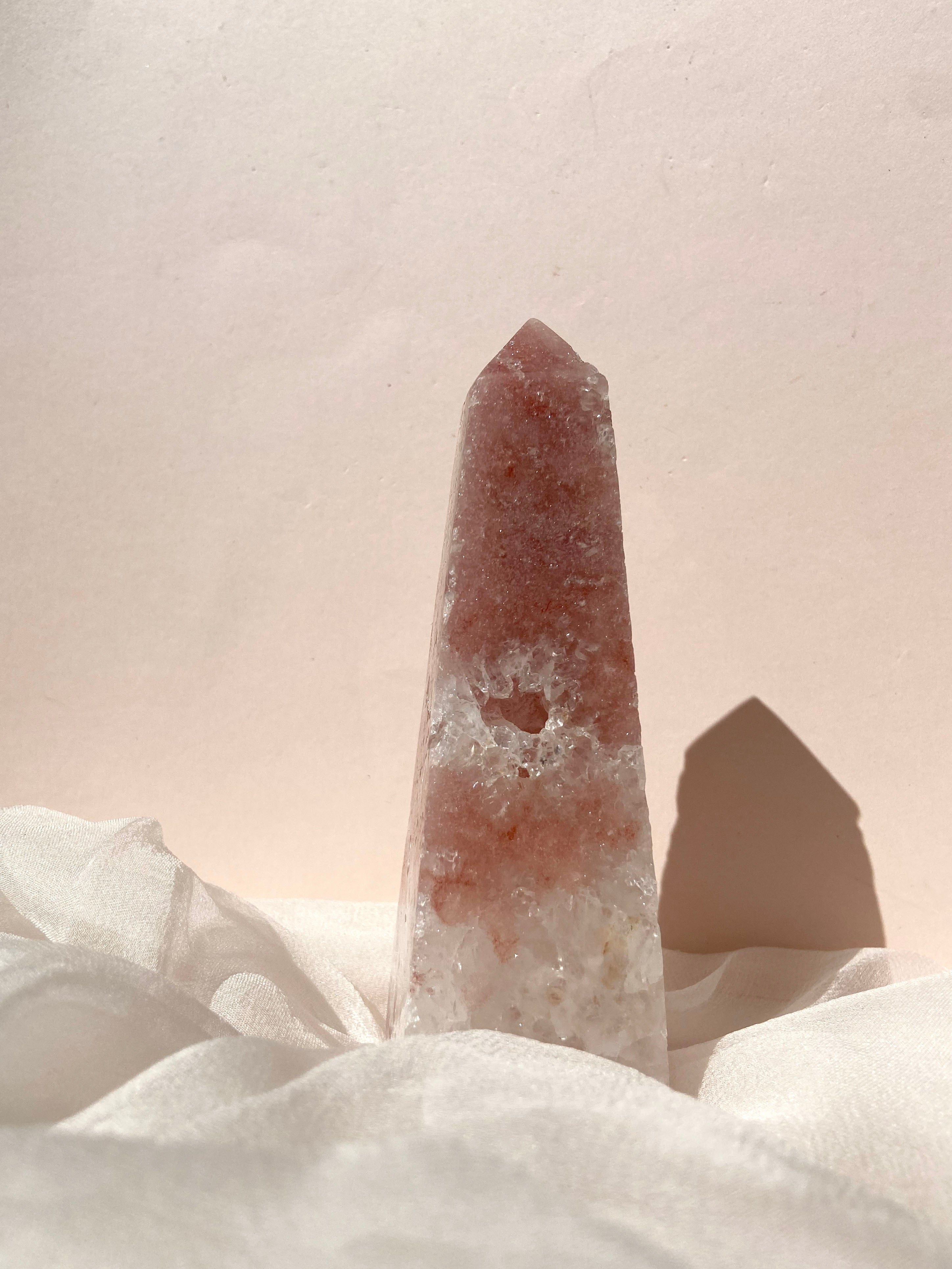 Esté Crystals crystal Pink Amethyst Tower