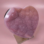Esté Crystals crystal Pink Banded Sugar Agate Heart on Stand