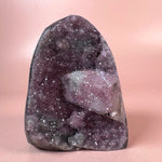 Esté Crystals crystal Pink & Blue Sugar Calcite Rainbow Amethyst Cut Base