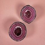 Esté Crystals crystal Pink Druzy Zhanguo Agate Geode Pair