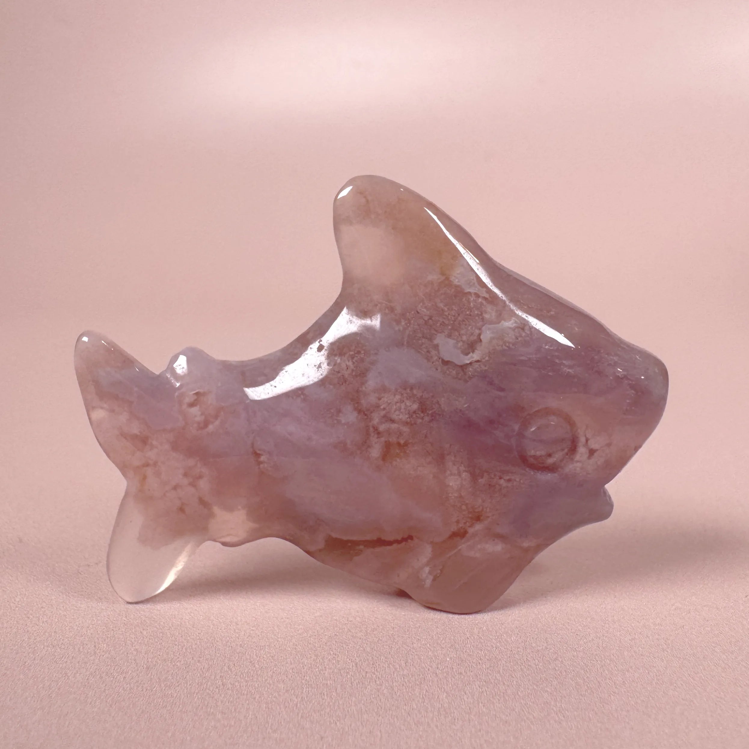 Esté Crystals crystal Pink Flower Agate Shark