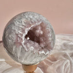Esté Crystals crystal Pink & Lavender Portal Rainbow Amethyst Heart Shaped Double Sided Druzy Sphere