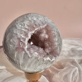 Esté Crystals crystal Pink & Lavender Portal Rainbow Amethyst Heart Shaped Double Sided Druzy Sphere