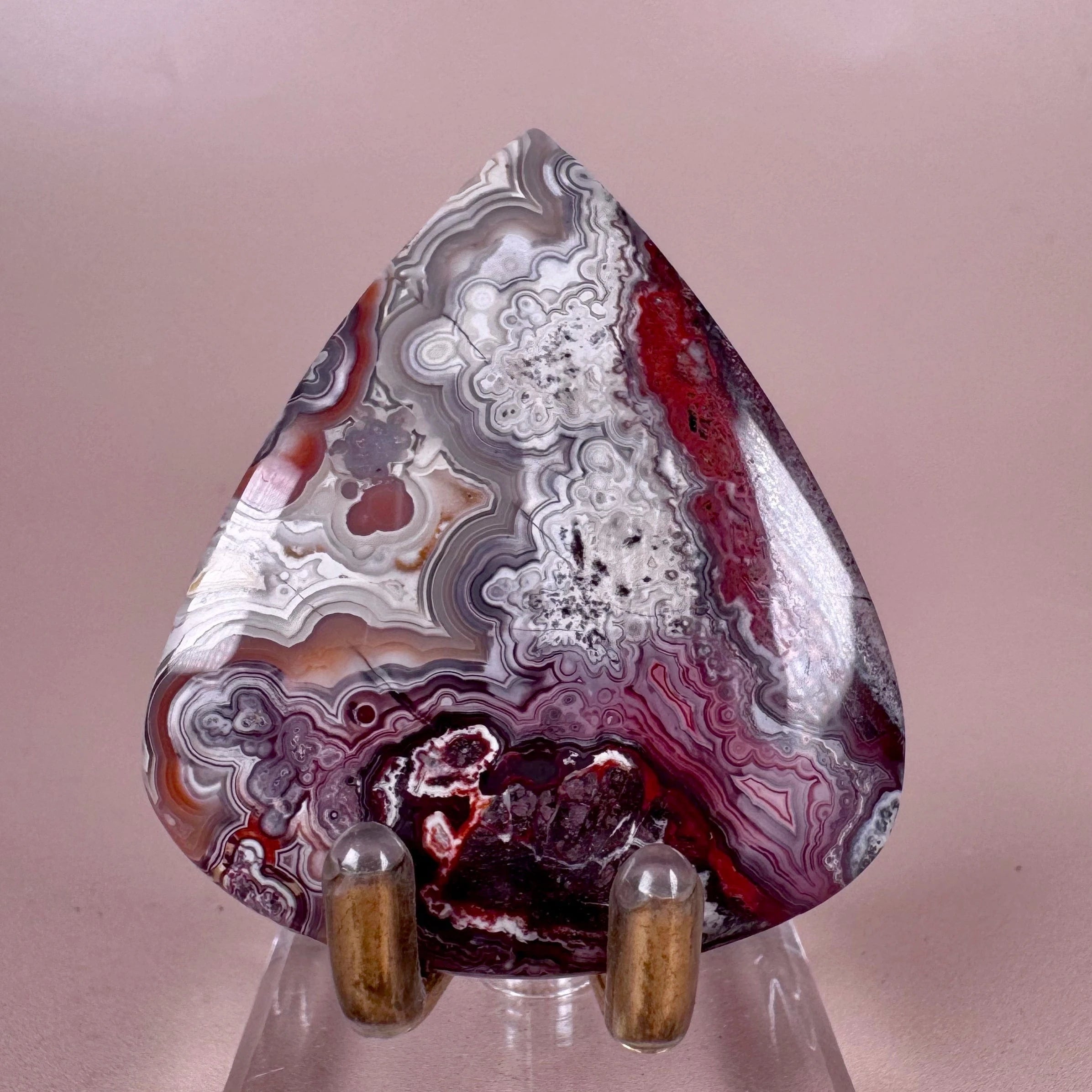 Esté Crystals crystal Pink & Red Agate Cabochon