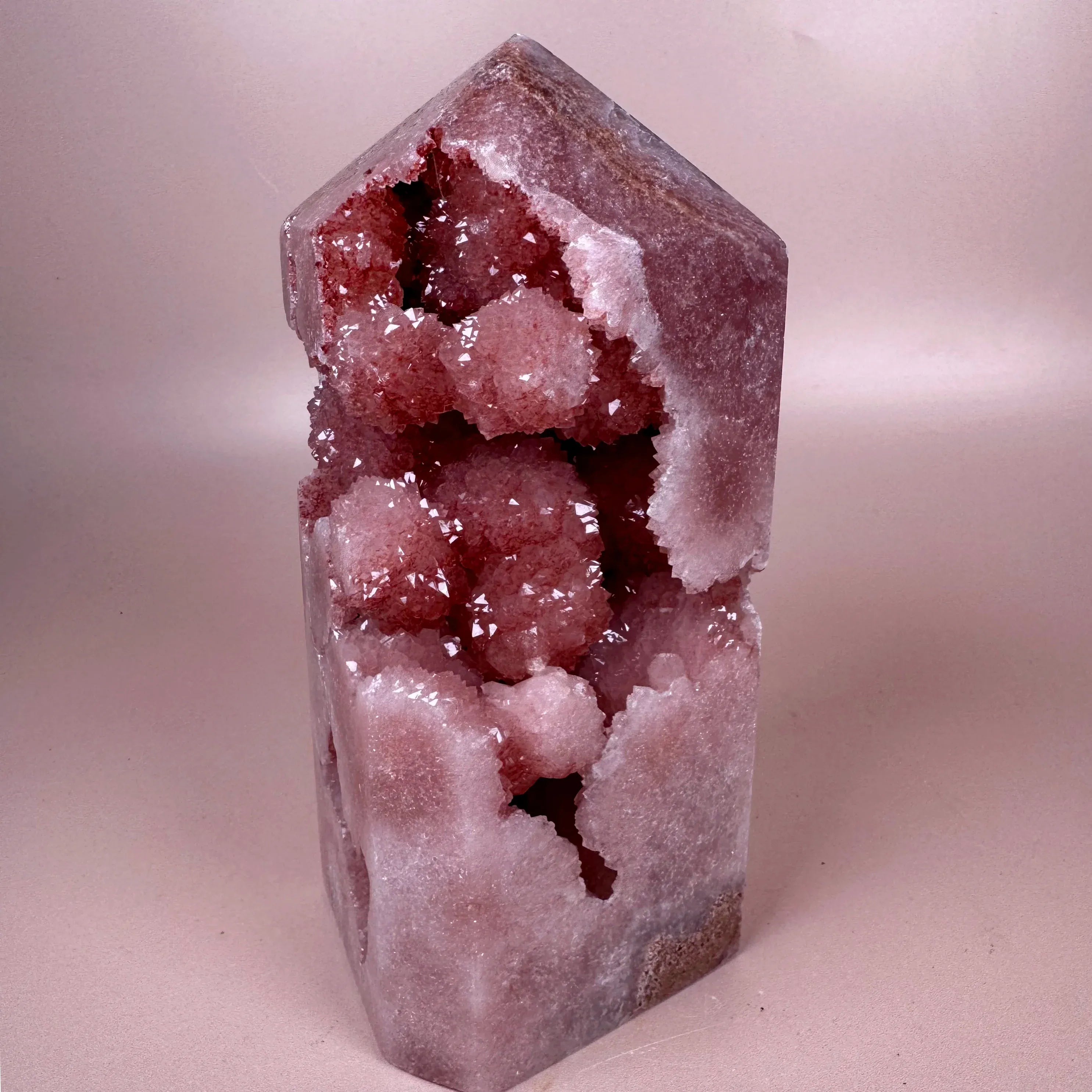 Esté Crystals crystal Pom Pom Statement Pink Amethyst Tower